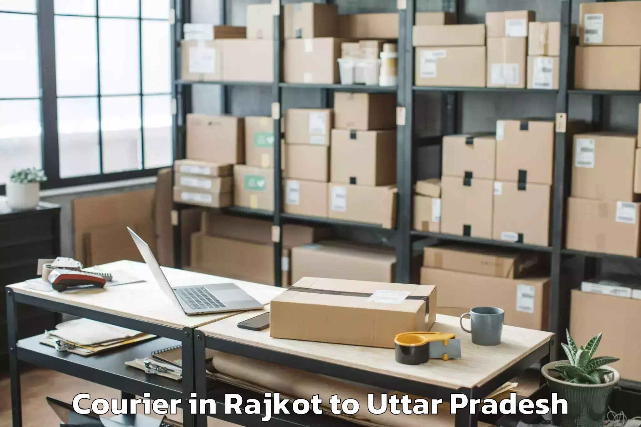 Leading Rajkot to Etmadpur Courier Provider